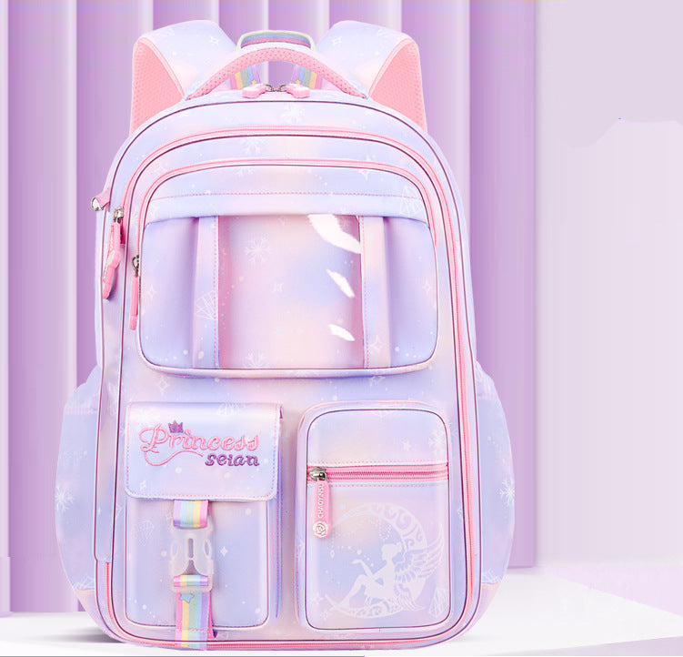 Ultra-lightweight shoulder-protecting large capacity girls school backpack by Bunnie & Minnie