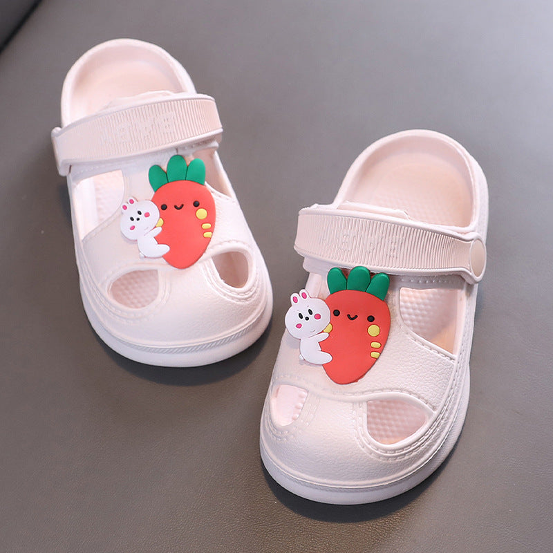 Carrot bunny print ultra-soft EVA baby clogs with non-slip sole by Bunnie & Minnie