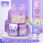 Cute bunny and capybara print lightweight waterproof kids school backpack by Bunnie & Minnie